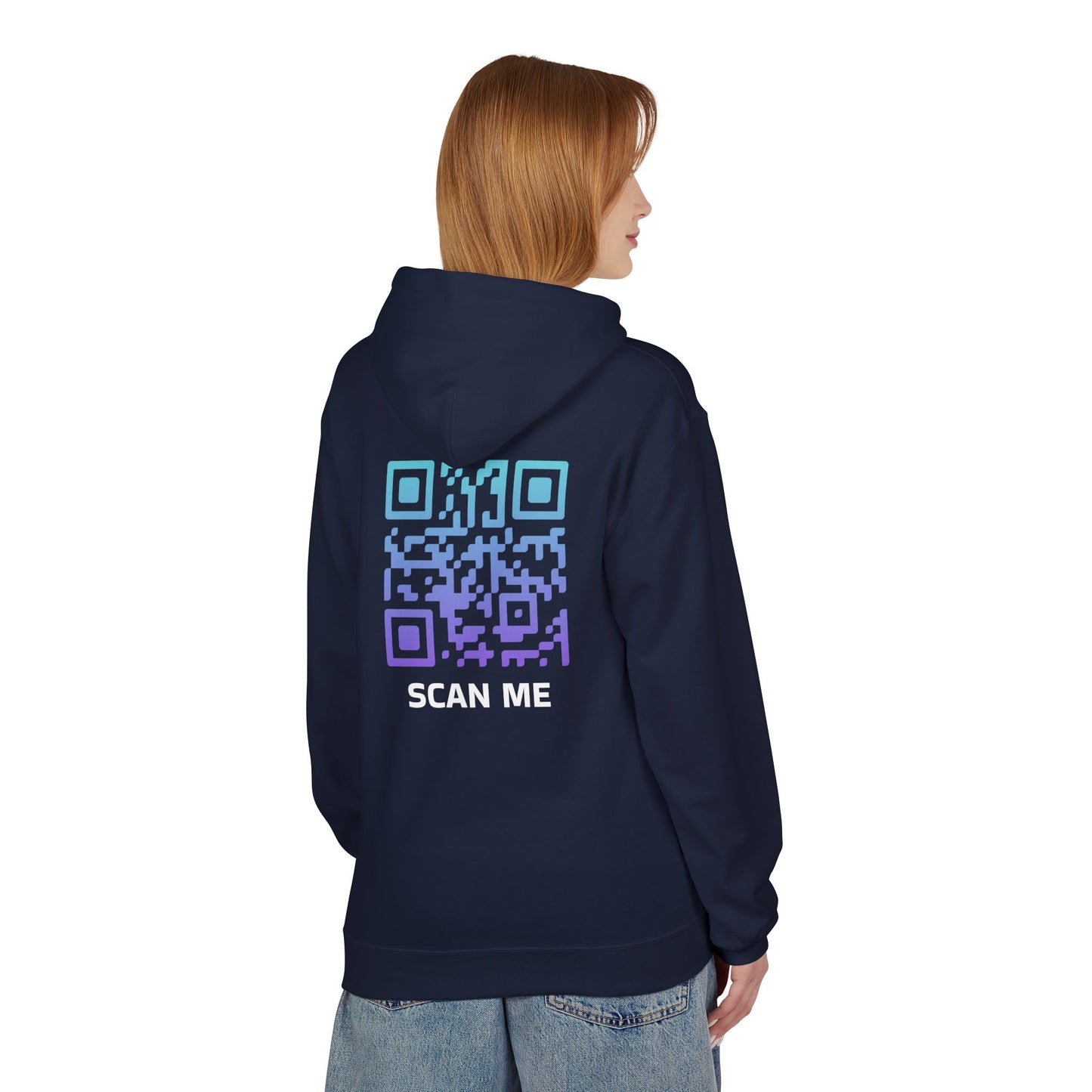 Arctic Glow QR Code Scan Me Unisex Hoodie