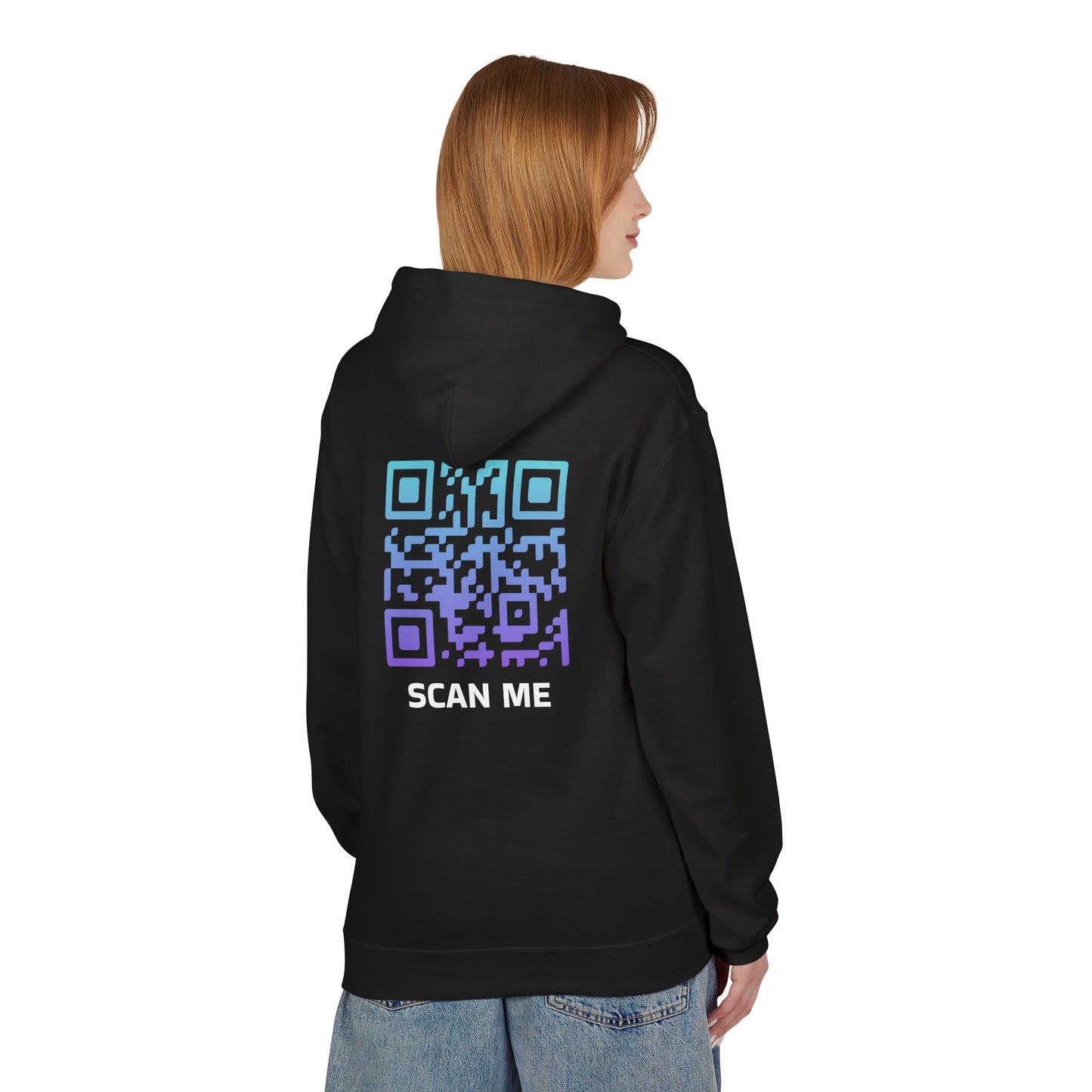 Arctic Glow QR Code Scan Me Unisex Hoodie