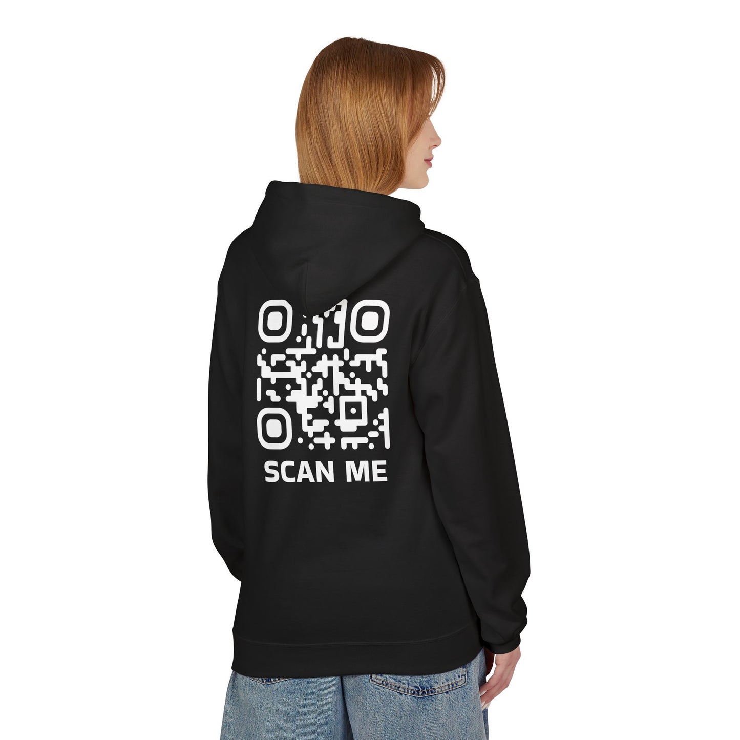 Rounded QR Code Scan Me Unisex Hoodie