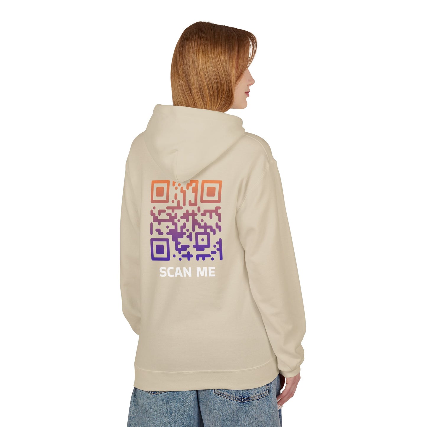 Sunset Ocean QR Code Scan Me Unisex Hoodie