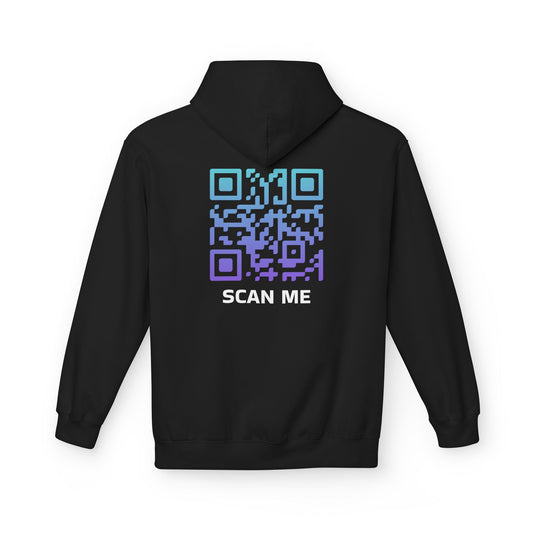 Arctic Glow QR Code Scan Me Unisex Hoodie