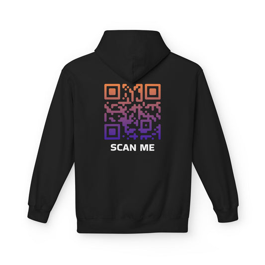 Sunset Ocean QR Code Scan Me Unisex Hoodie