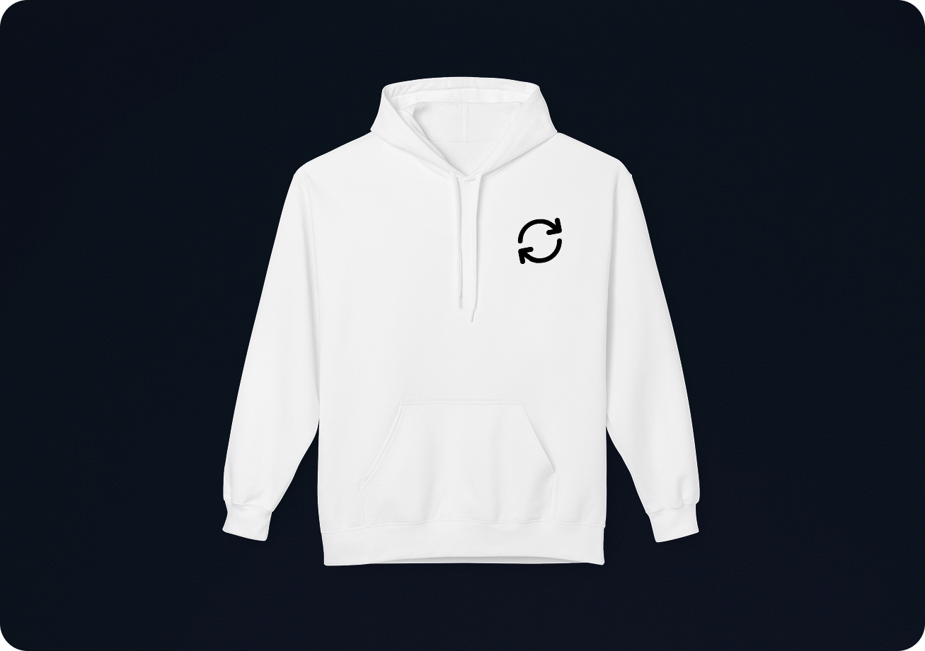 White Hoodie with Change Link Symbol